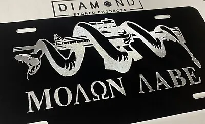 ENGRAVED Molon Labe Second Amendment Car Tag Diamond Etched Vanity License Plate • $21.79