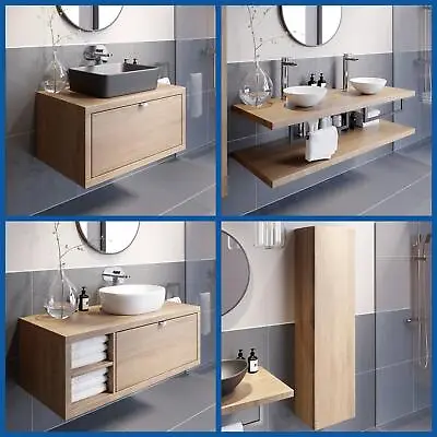 £169 • Buy Wood Bathroom Furniture Vanity Unit Basin Sink Storage Tall Cabinet Soft Close