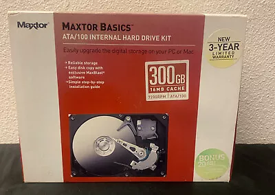 Maxtor Basics ATA/100 Internal Hard Drive Kit 300GB 16MB Cache 7200RPM • $27