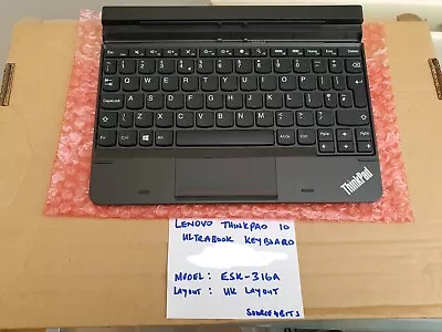 £14.88 • Buy Genuine Lenovo Thinkpad 10 Ultrabook Tablet Keyboard - UK Layout