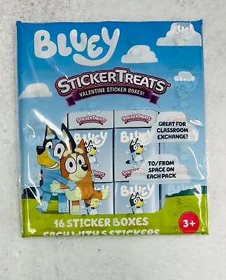 16 Bluey  Sticker Treat Boxes Party Favors Teacher Supply Easter Basket • $8.99