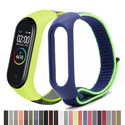 Loop Nylon Wristband Strap Belt Bracelet For Xiaomi Mi Band 5 3 4 Breathable • £2.87