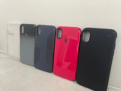 $12.38 • Buy Genuine SPECK PRESIDIO Tough Case For IPhone XS IPhone X Clear Red Grip Black