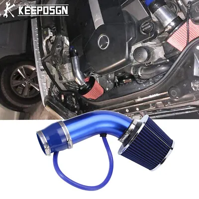 Blue 3  Cold Air Intake Filter Induction Pipe Kit For Mercedes Benz E500 2004 • $59.23