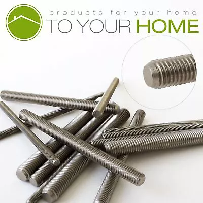 Fully Threaded Rods A2 Stainless Steel Bars Screw M8 DIN976 100mm To 1m • £4.65