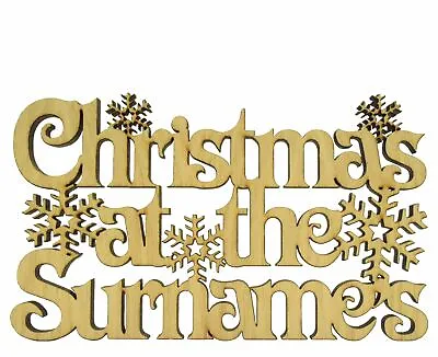 Oak Personalised Christmas At The Sign With Snowflakes Tree Decoration Gifts • £8.99