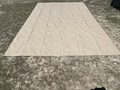 New And Original US Military Issue Tan Canvas Tarp 10Ft X 15Ft With Grommets • $199.99