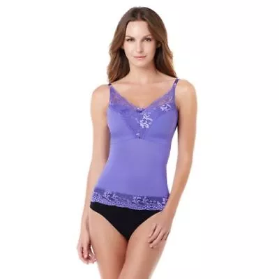 Rhonda Shear Pin-Up Lace Camisole Tank-388111-Purple-XS-NEW • $5.99