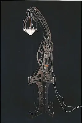 Steampunk Style Giant Steel Mechanical Lamp With Tall Base. Industrial Age Art • $5000