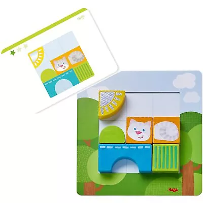 HABA Animal Squares Chunky Wooden Puzzle Arranging Game With Template Cards For • $24.99