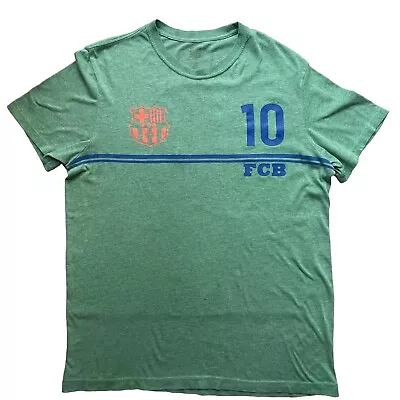 FC Barcelona Lionel Messi Short Sleeve T #10 Graphic Soccer Men’s M Green Unisex • $19.87