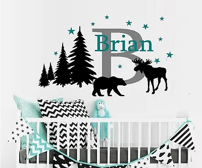 Wild Life Monogram ~ Custom ~ Name Wall Decal 25  X 40  • $25.10