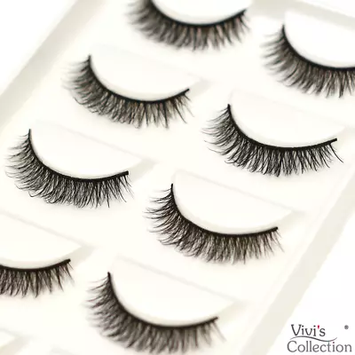 3D Lashes Eyelashes False Natural Short Curly Faux Mink Wispy Thick Fake 5 Pairs • £3.99