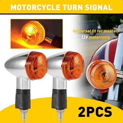 2pcs Amber Turn Signal Lights For Suzuki Boulevard C109R C50 C90 S 40 50 83 NEW • $11.99