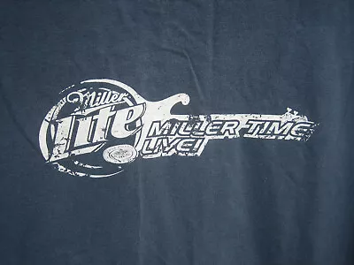 (XL) Vintage MILLER LITE Beer T Shirt  Miller Time Live Concert Series Guitar  • $11.85