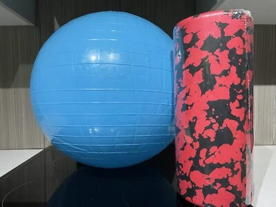 $30 • Buy New Sealed Foam Roller EVA Trigger Point 33cm (New 40cm Exercise Ball + Pump)