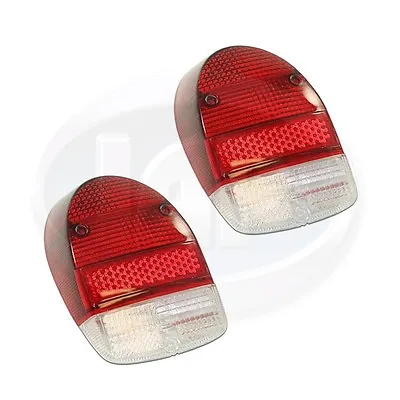 1968-1970 Vw Beetle Bug Red Clear Tail Light Lens Set Of 2 Pair Left Right • $44.85