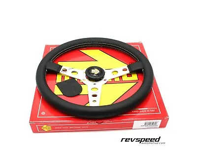 MOMO Prototipo Steering Wheel Silver Spokes 350mm With Porsche Crest Horn Button • $269.95