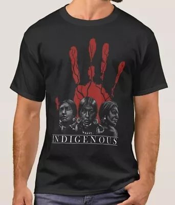 NEW LIMITED Native American Indigenous Red Hand Indian Blood Made In USA T-Shirt • $22.55