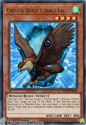 BLCR-EN052 Crystal Beast Cobalt Eagle :: Ultra Rare 1st Edition Mint YuGiOh Card • £0.99