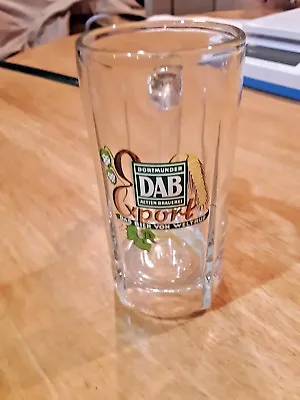 DAB EXPORT DORTMUNDER ACTIEN BRAUEREI GLASS BEER MUGS 10oz 5-1/4  Tall • $3.98