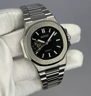 Custom Mod Watch 39.5mm Black Nautilus Design Automatic NH38 Movement. • $225