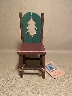 Vintage 1997 Dayton Hudson Wood Christmas Tree Log Chair Holiday Homecoming • $40