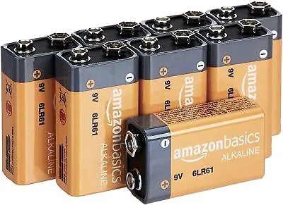 Amazon Basics 9 Volt Everyday Alkaline Batteries - Pack Of 8 (Appearance May Va • £13.64