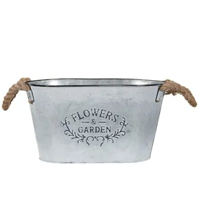 New Truly Rural Galvanised Oval Planter Use As A Planter Or Decorative Ornament. • £12.95