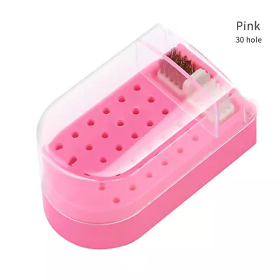 30 Holes Nail Art Drill Storage Box Grinding Polish Head Bit Holder Display Tool • $10.39