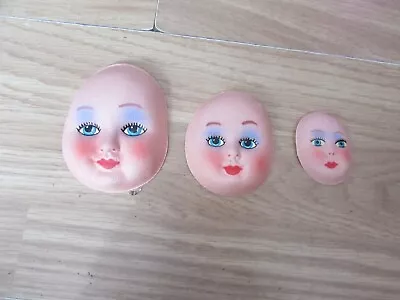 Vintage Cloth Type Material Dolls Faces For Dollmaking Projects In 3 Sizes • £5