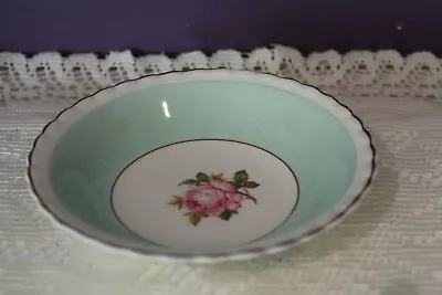 J & G Meakin Sol 5-1/4  Dessert Bowl(s) Pink Rose Green Border Made In England • $3.66