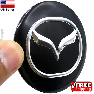 (4 PACK) Mazda Wheel Center Hub Cap Sticker Decals 2.2  56mm Diameter (Black) • $10.80