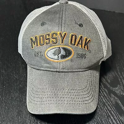 MOSSY OAK Cap / Hat - Mesh Back Trucker - Snap Back - Gray W/Raised Lettering • $12.50