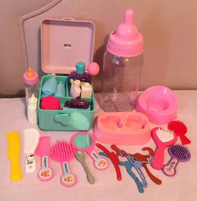 Vintage Baby Doll Feeding Accessories Care Bottle Money Box Bundle Lot Piagetti • £12.75