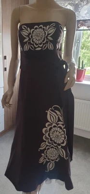 £8 • Buy Rocha John  Ladies Rocha Ladies Womens Brown Fit Flare Floral Dress Size 8