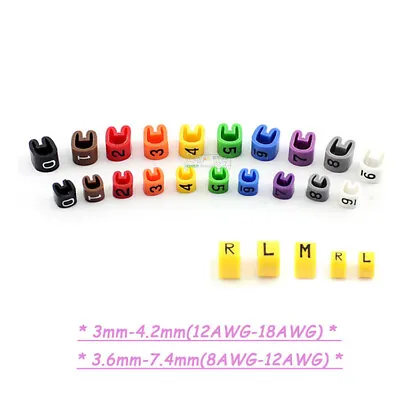 10x EC-0 Cable Wire Marker 0 To 9 Number Colored Marking Tool For 3mm - 7.4mm • £1.86