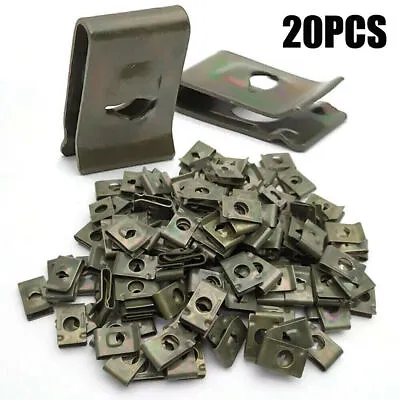 20x Metal U-Type Clips For Car Bumper Fender Trim Panel Fastener Tool Car Parts • $6.11