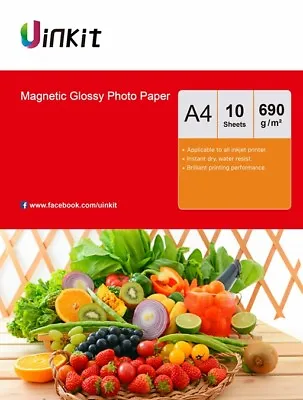 A4 Magnet High Glossy Photo Paper 650Gsm Inkjet Paper Print Hartwii - 10 Sheets • £14.99