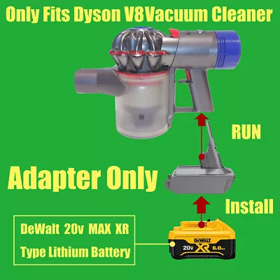 1x Adapter Suitable For DeWalt 20v/60v MAX XR Li-Ion Battery To Dyson V8 Vacuum • $23.86