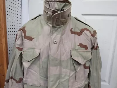 US GI Desert Camo M65 Field Jacket BDU Cold Weather Coat Large Long 1989 NOS • $95
