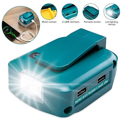 DC/USB Power Source Adapter For Makita 18V LXT BL1830/40 Li-ion Battery With LED • $15.79