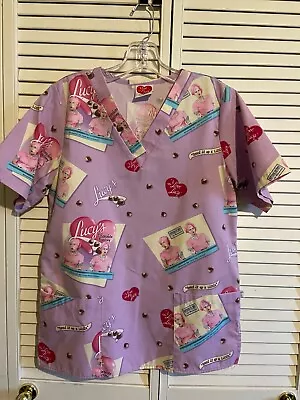 I Love Lucy Uniforms Scrubs Top Size XS  Chocolate Factory EUC • $12