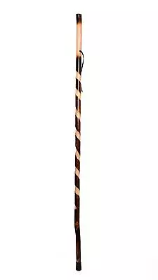 Bolder Twisted Style Wooden Walking Stick With A Compass (Dark Brown Color 5... • $28.69