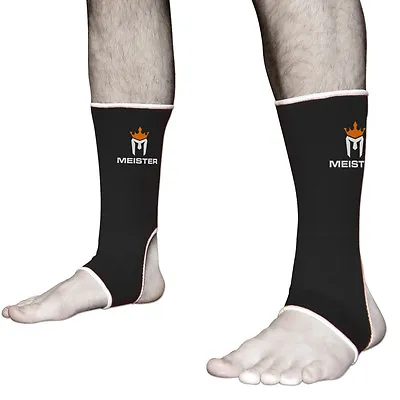 ADULT BLACK MMA ANKLE SUPPORTS - MEISTER Muay Thai Compression Kick Boxing Wraps • $10.99