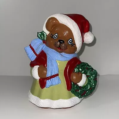 Santa Bear Mrs Claus Hand Painted Ceramic Collectible • $37.95