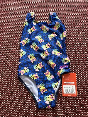 Zoggs Girl’s Scoopback Swimsuit Fun Print Blue Age 3 BNWT • £0.99