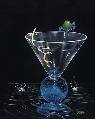 *Michael Godard- DRY MARTINI W/ TWIST -ONLY 125 Giclee’s In This PRIVATE EDITION • $495