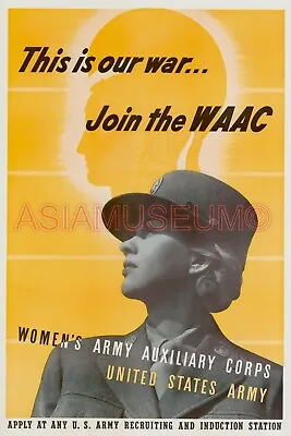 1942 WW2 USA AMERICA WOMEN ARMY WAAC AUXILIARY CORPS WAR CAP PROPAGANDA Postcard • $23.97