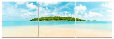 Tropical Island In The Distance 24  X 24  3 Piece Canvas Print Set • $112.95